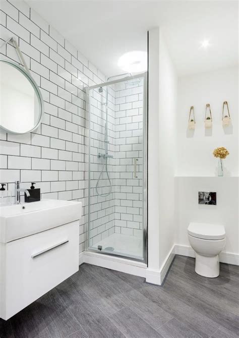 Tiled bathroom with wood furniture. Image result for gray hexagon tile bathroom | Bathroom ...