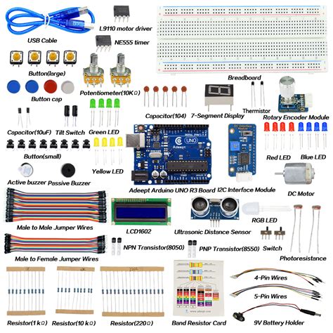 Adeept Primary Starter Kit For Arduino Uno R3 With 27 Projects With