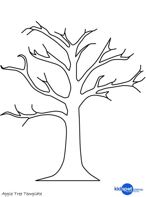 Bare Tree With Branches Coloring Page Sketch Coloring Page