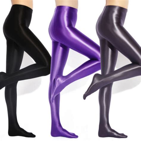 Women Plus Size Shiny Glossy Pantyhose Stretch Wet Look Opaque Tights Stockings Ebay