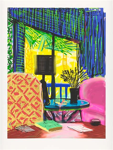 David Hockney Montcalm Interior 2010 Ipad Drawing Printed On Paper
