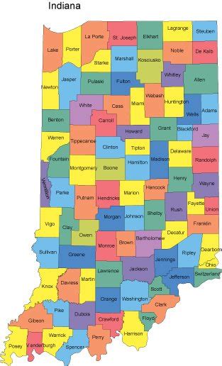 Indiana Map By Counties Cities And Towns Map