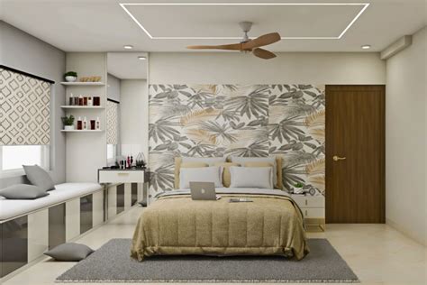 Spacious Master Bedroom Design With Dressing Unit Livspace