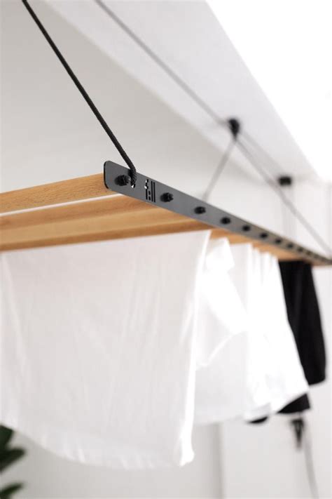 Rack shown in lowered position. Laundry Drying Rack Ceiling Mounted Clothes Drying Rack ...