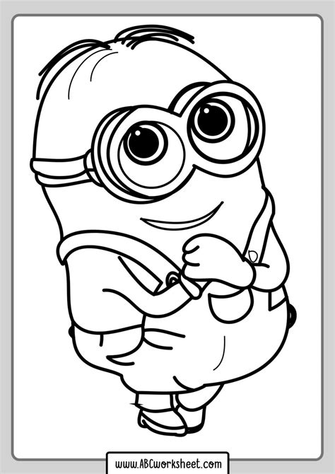 Cute Minion Coloring Page Abc Worksheet