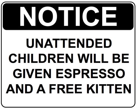 Creative Safety Supply Notice Unattended Children 1400