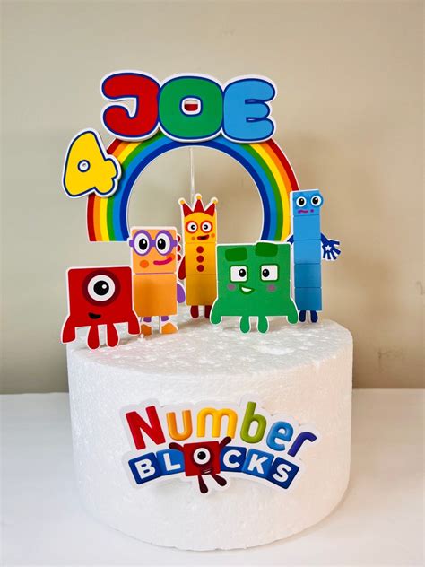 Number Blocks Cake Topper Number Theme Number Blocks Etsy