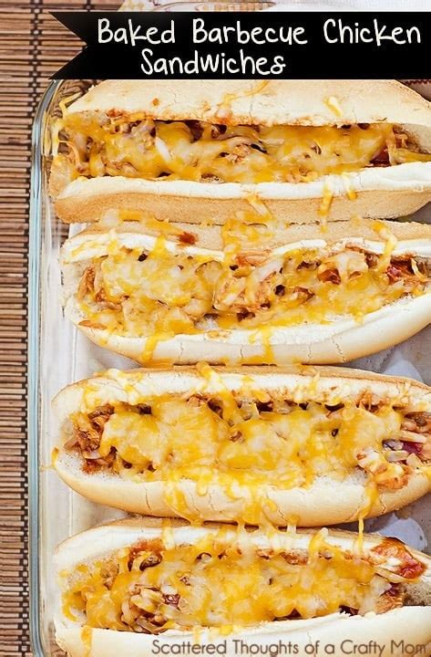 Throw some brown rice on to go with it and your whole effortless meal is ready in under 30 minutes. Baked Barbecue Chicken Sandwiches - Scattered Thoughts of ...