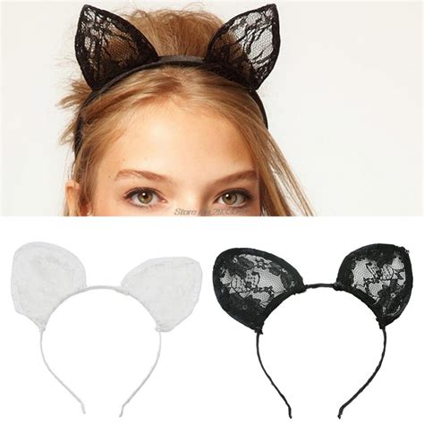 Lovely Sexy Lace Cat Ears Hairband Cosplay Fancy Dress Costume Headband