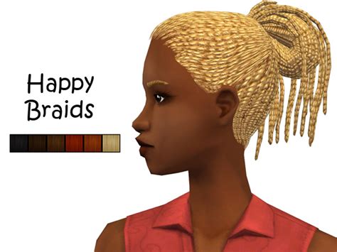 Mod The Sims Maxis Match Retexture Of Nouks Happy Braids Mesh