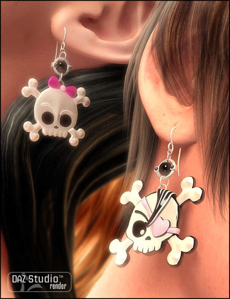 Just Earrings Cutey Skulls Daz 3d