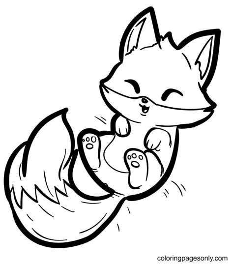 Baby Realistic Fox Coloring Pages