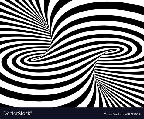 Black And White Lines Optical Illusion Royalty Free Vector