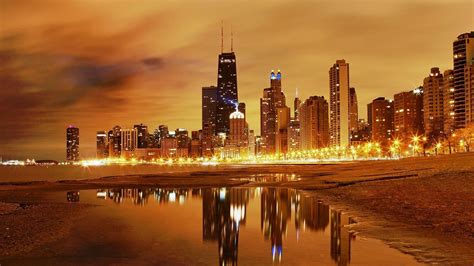 Chicago Sunset Wallpapers Driverlayer Search Engine Skyline City