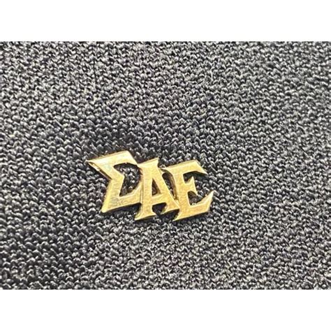 Vtg Sigma Alpha Epsilon Fraternity Gold Tone Member Lapel Pin Badge Tie