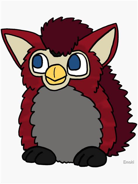 Furby Red Wolf Sticker By Emoki Redbubble