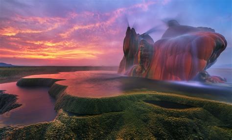 Uniqueness Around The World: Fly Geyser in Nevada, USA