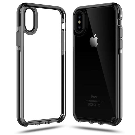 For Iphone Xs And X Clear Case With Black Sides Design Tpu Bumper