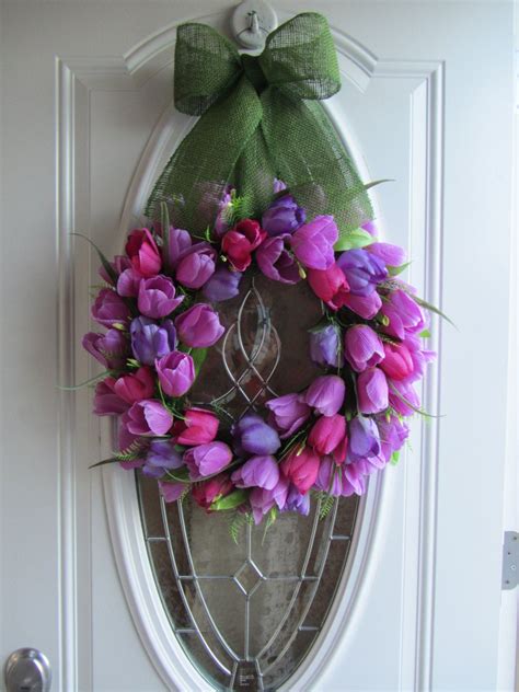 Items Similar To Spring Wreath Tulip Wreath Front Door