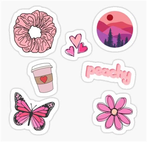 Preppy Sticker Pack Aesthetic Stickers Easy Doodles Drawings Simple