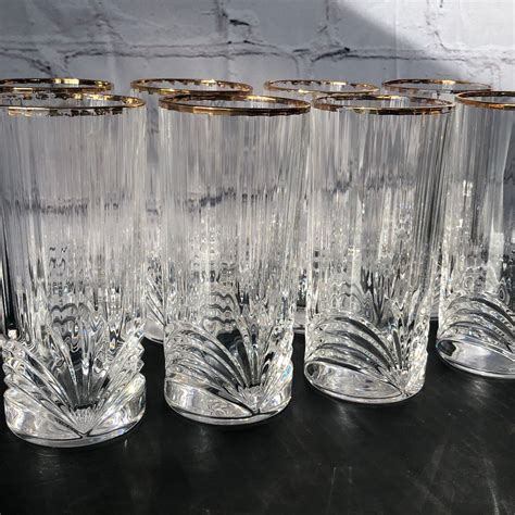 Heavy Crystal Water Glasses Tumblers Set Of Eight Etsy