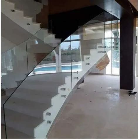 Stairs Toughened Glass Interior Frameless Glass Railing For Home At Rs