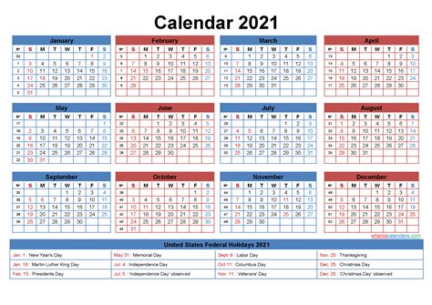 22x17 Desk Calendar 2021 With Holidays