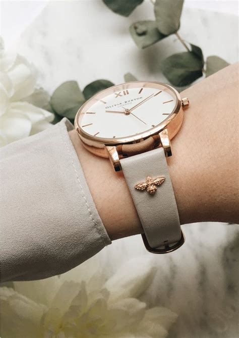 Olivia Burton 3d Bee Embellished Strap Watch Blush And Rose Gold