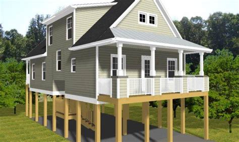 Coastal Home Plans On Stilts Stilt House Plan With Decks And Charm
