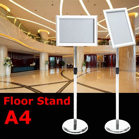 Adjustable A4 Metal Display Pedestal Sign Floor Holder Stand Poster Si