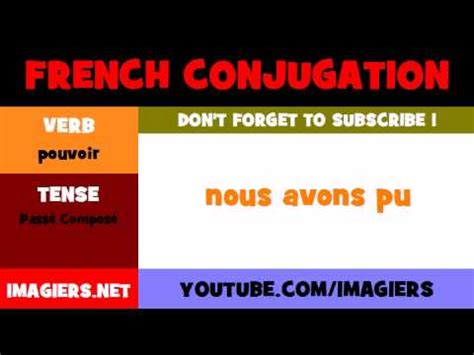 French Conjugation Pouvoir Pass Compos Youtube