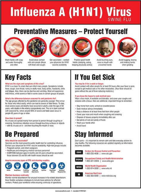 Influenza A H1n1 Virus Swine Flu Safety Posters Pst421