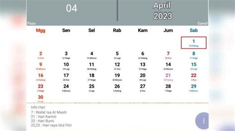 Cek Weton Kalender Jawa Besok Kamis Pahing 6 April 2023 Bisa