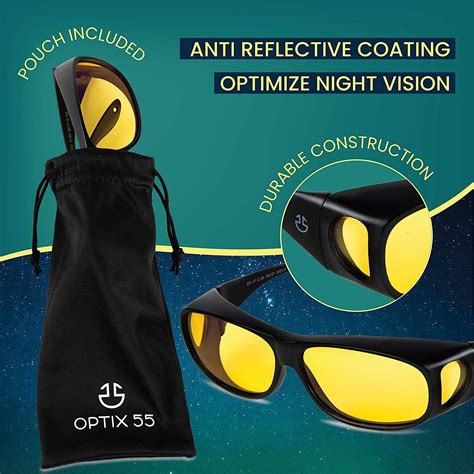 optix 55 fit over hd day night driving glasses wraparound sunglasses for men wo ebay