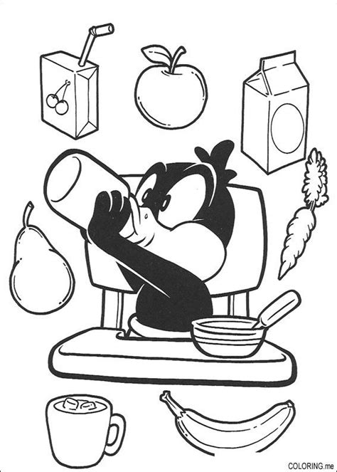 Coloring Page Baby Tunes Daffy Duck Coloringme