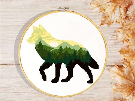 I designed it with a 14ct white aida in mind, although any of the lighter colour aida this is digital file of a cross stitch pattern, not a finished product. Wolf silhouette modern cross stitch by StitchingFairy on ...