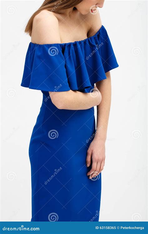 Woman In Blue Dress Stock Image Image Of Attractive 63158365