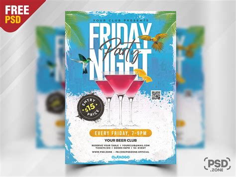 Friday Night Party Flyer Template Design Download Psd