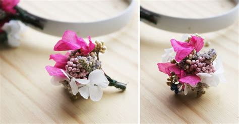 Es por ello que os motivo a crear este estilo de cintas para la cabeza! Diy diadema de flores preservadas y secas | Diademas de ...