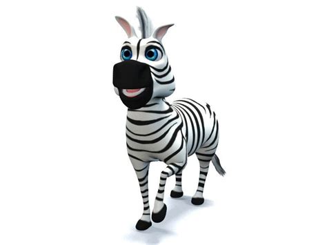 3d Model Cartoon Zebra Vr Ar Low Poly Rigged Animated Cgtrader
