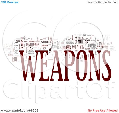 Royalty Free RF Clipart Illustration Of A Weapons Word Collage Version By MacX