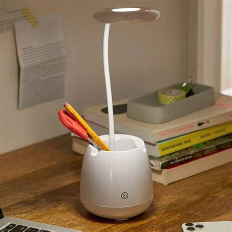 The Led Desk Lamp With Bluetooth Speaker And Pen Holder Gadgetsin