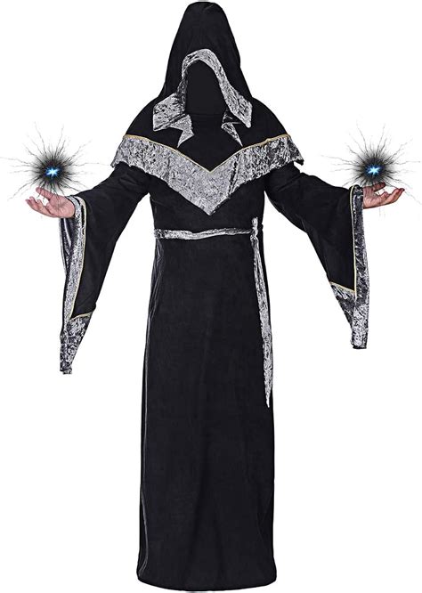 Medieval Dark Mystic Hooded Cape Cloak Priest Robe Cosplay Costume