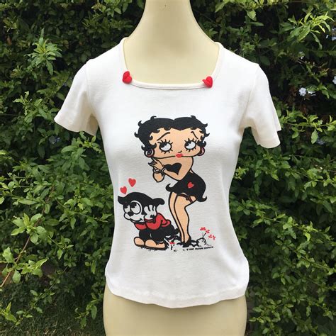 Vintage Betty Boop Shirt Vtg Graphic Womens Xs Small Cotton Etsy