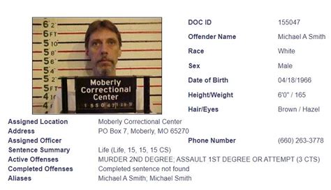 Missouri Inmate Search Mo Department Of Corrections Inmate Locator