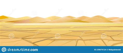 Hot Desert Landscape Of Southern Countryside Drought Cracked Desert