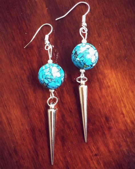 Turquoise Spike Earrings By Dearlouise On Etsy
