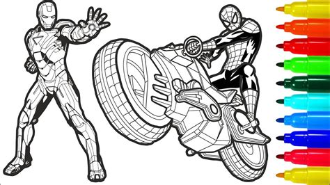 Click the spiderman driving motorcycle coloring pages to view printable version or color it online (compatible with ipad and android tablets). Spiderman On a Motorcycle Iron Man Captain America ...