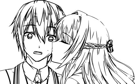 Anime Love Couple Hug Sketches Sketch Coloring Page