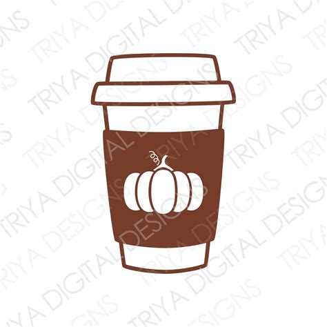 To Go Coffee Cup With Pumpkin Svg Cut File Coffee Lover Etsy